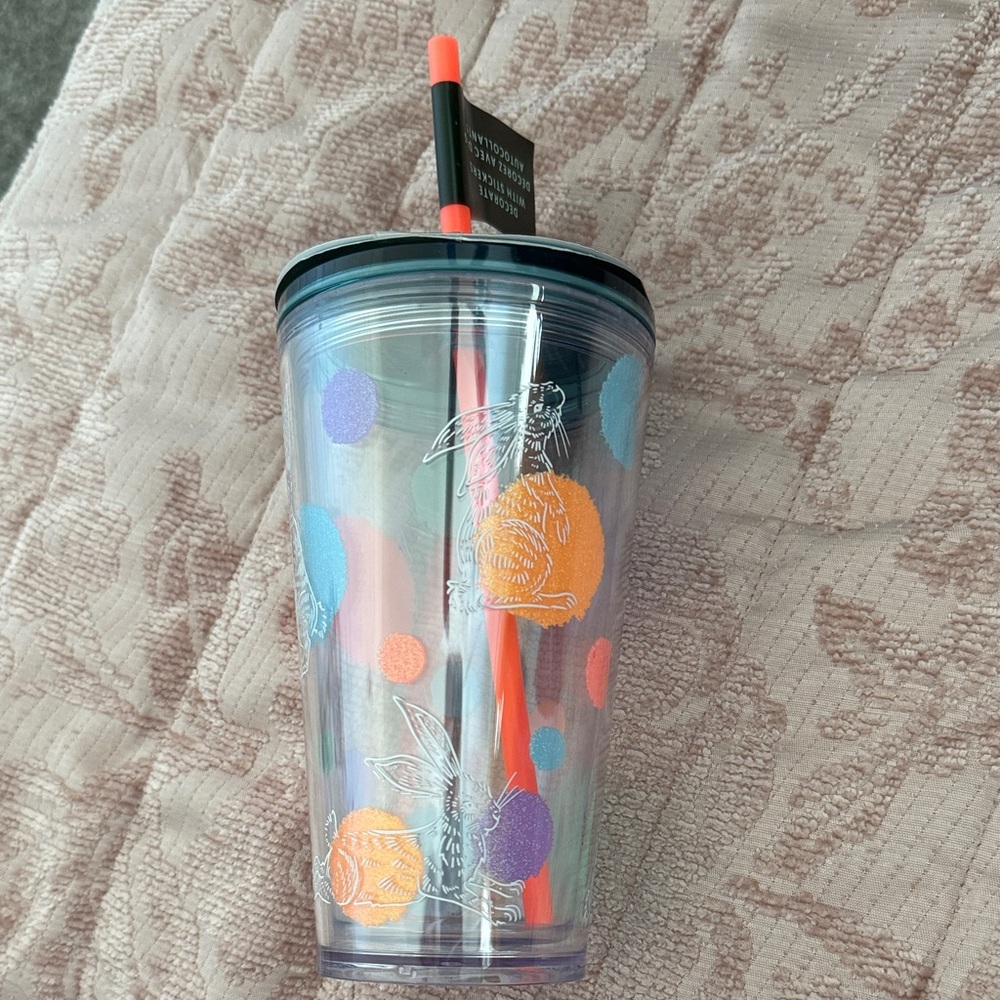Starbucks Easter Bunny DIY Sticker Colorful Party Tumbler with Straw Grande